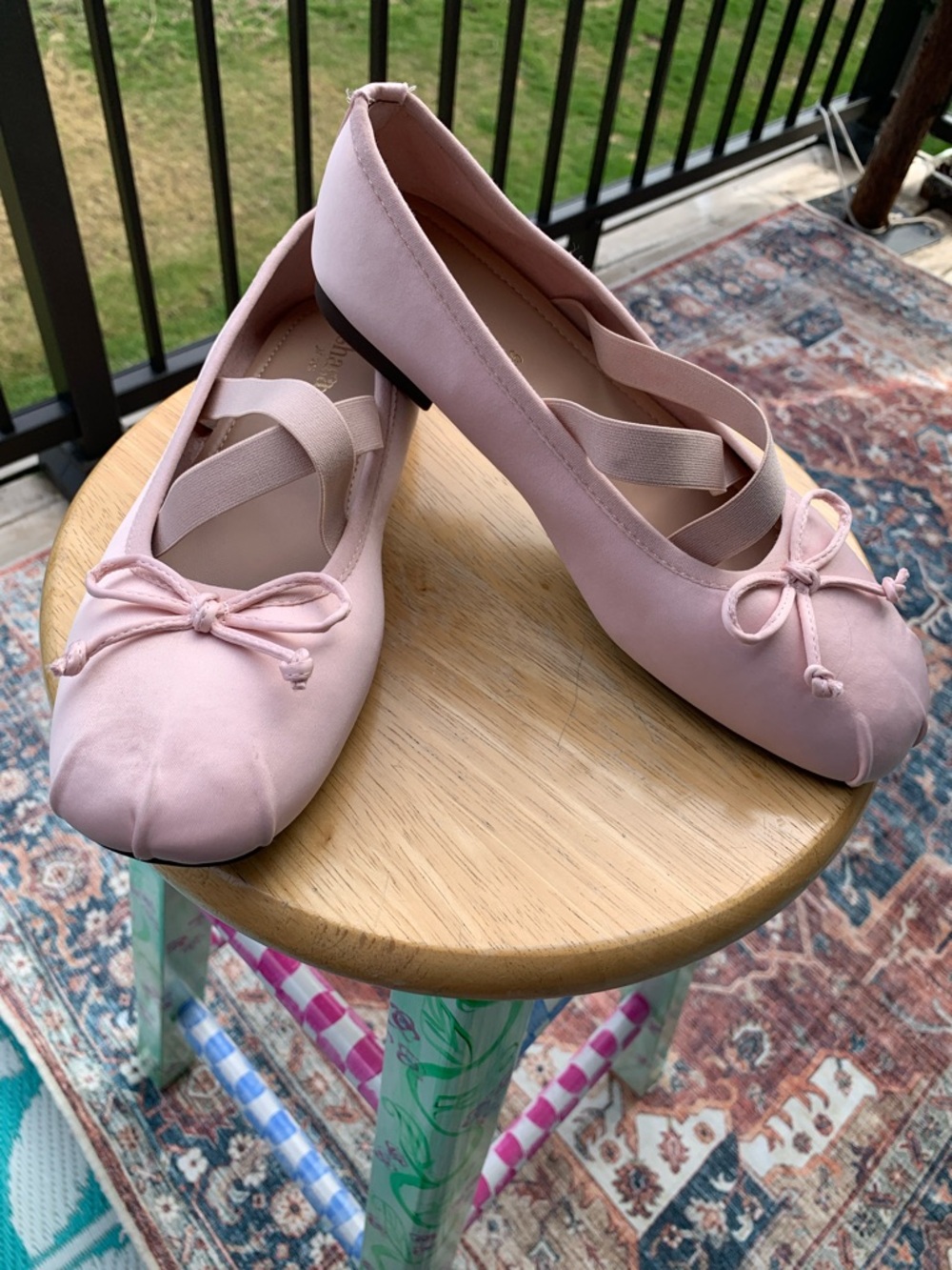 NEW Shasa Ballet Flats with Cross-Strap in Blush Pink Size 39
